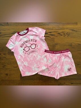 Hogwarts Pink Tie-Dye Girls Pajama Set